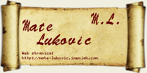 Mate Luković vizit kartica
